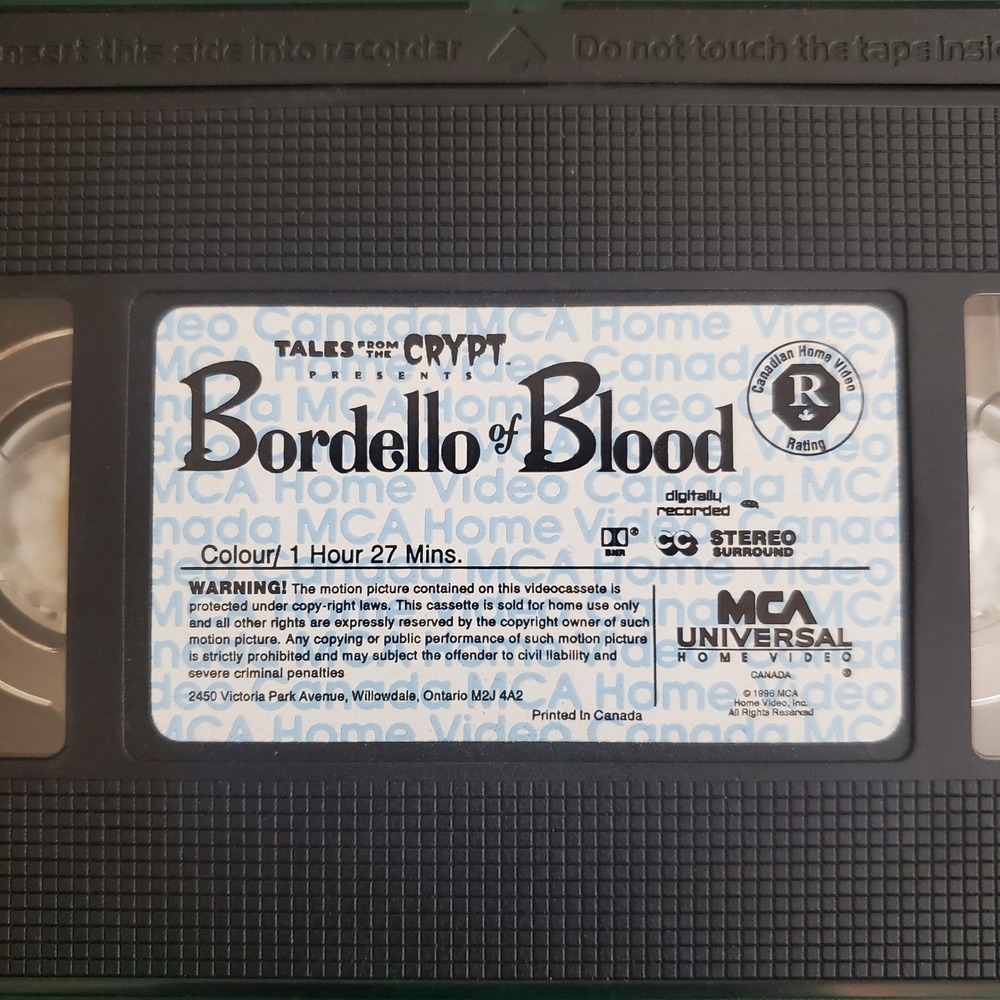 Bordello Of Blood Tales From The Crypt VHS Tape Movie Dennis Miller Horror 1996 - Picture 8 of 8